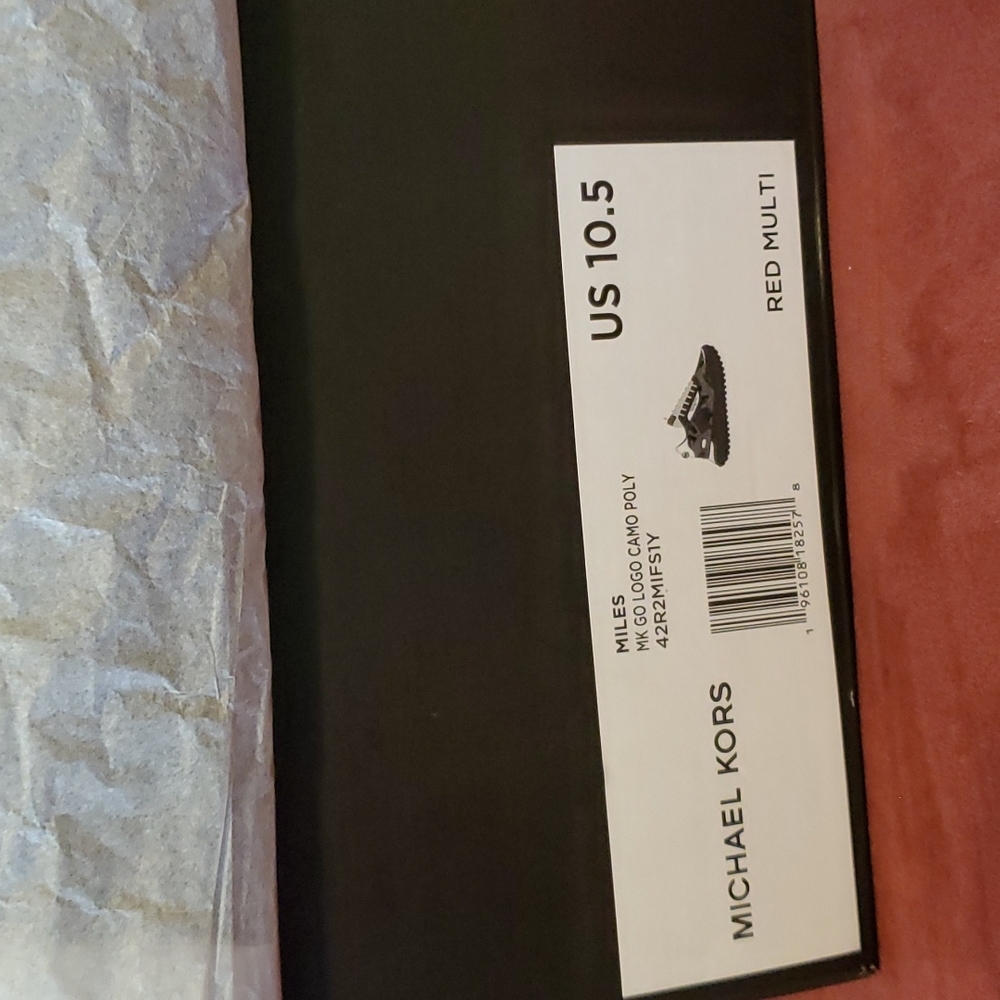 Michael Kors Mens Shoe - MK Logo Camo - red multi-
